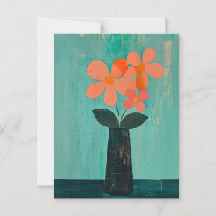 Minimalistische Whimsy-Blume Nr. 076 Postkarte