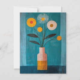 Minimalistische Whimsy-Blume Nr. 079 Postkarte