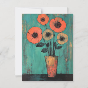 Minimalistische Whimsy-Blume Nr. 086 Postkarte