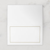 Minimalistische White and Gold Wedding Platzkarte (Außenseite Aufgefaltet)