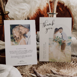 Minimalistische White Arch Wedding Dankeskarte