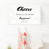 Minimalistische White & Black Engagement Party jub Banner (Insitu)