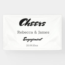 Minimalistische White & Black Engagement Party jub Banner