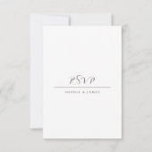Minimalistische White + Black Wedding QR Code RSVP Karte (Rückseite)