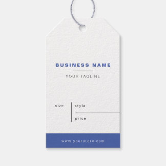 Minimalistische White Blue Business Price Hang Tag Geschenkanhänger