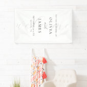 Minimalistische White Elegant Script Wedding Willk Banner (Insitu)