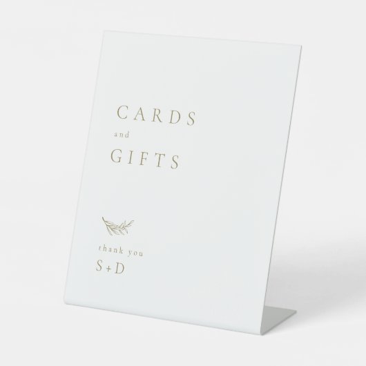 Minimalistische White Gold Cards und Geschenke Hoc Sockelschild (Vorderseite)