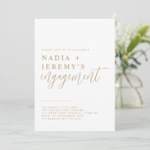 Minimalistische White & Gold Engagement Party