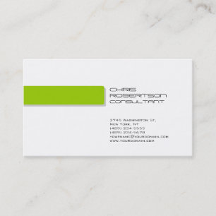 Minimalistische White Green Attractive Business Ca Visitenkarte