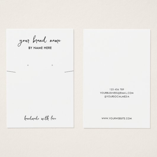 Minimalistische White Juwelier Ohrring Display Car (Vorne & Hinten)