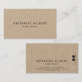 Minimalistische White Kraft Paper Business Card Visitenkarte (Vorne/Hinten)