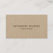 Minimalistische White Kraft Paper Business Card Visitenkarte (Vorderseite)