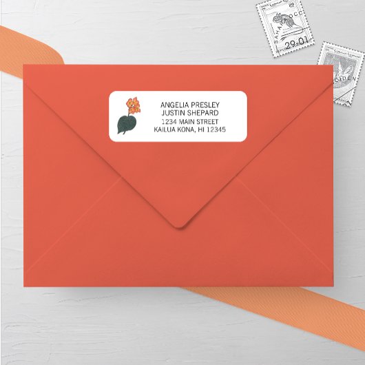 Minimalistische White Lily Wedding Rücksendeadress