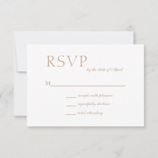 Minimalistische White Modern Muslim Wedding RSVP C (Rückseite)