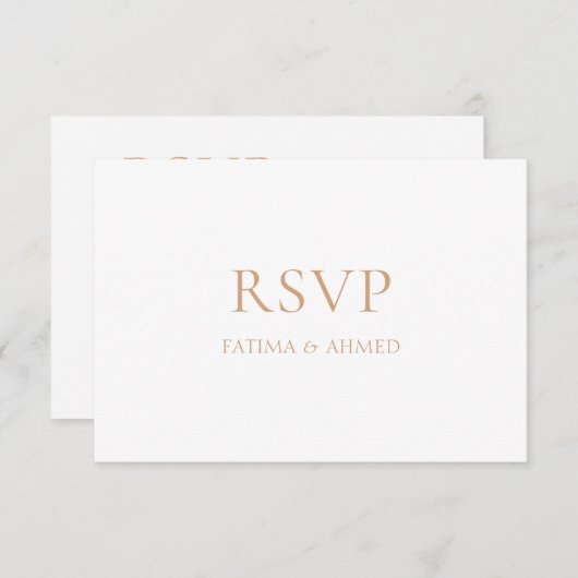 Minimalistische White Modern Muslim Wedding RSVP C (Vorne/Hinten)