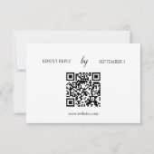 Minimalistische White Modern QR Code Wedding RSVP  (Vorderseite)