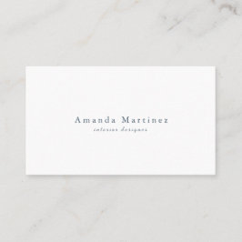 Minimalistische White & Navy Blue Business Card Visitenkarte