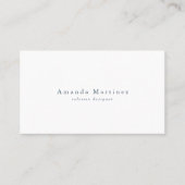 Minimalistische White & Navy Blue Business Card Visitenkarte (Vorderseite)