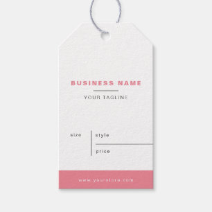 Minimalistische White Pink Business Price Hang Tag Geschenkanhänger