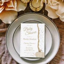 Minimalistische White Pumpkin Fall Baby Dusche