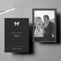 Minimalistische White Ribbon Bow Vintage Foto Hoch