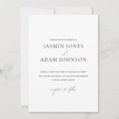 Minimalistische White Simple Monogram Foto Wedding Einladung (Vorderseite)