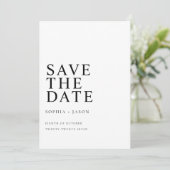 Minimalistische White Simple Wedding Save the Date (Stehend Vorderseite)