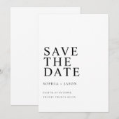Minimalistische White Simple Wedding Save the Date (Vorne/Hinten)