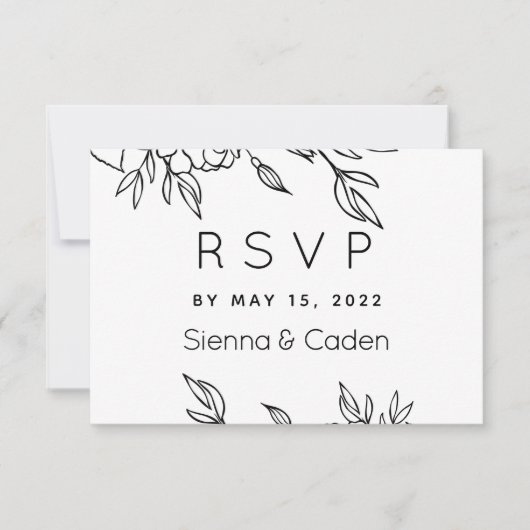 Minimalistische White Wedding Mail-in RSVP-Karte RSVP Karte (Vorderseite)