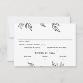 Minimalistische White Wedding Mail-in RSVP-Karte RSVP Karte (Rückseite)