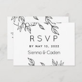 Minimalistische White Wedding Mail-in RSVP-Karte RSVP Karte (Vorne/Hinten)
