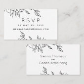 Minimalistische White Wedding Online RSVP Karte (Vorne/Hinten)