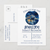 Minimalistische Wiedersehen-Einladung Postkarte (Vorne/Hinten)