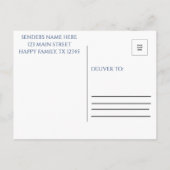 Minimalistische Wiedersehen-Einladung Postkarte (Rückseite)