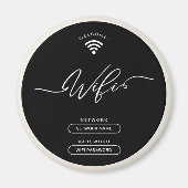 Minimalistische Wifi-Zone in Schwarz und Beige Magnet (Vorne)