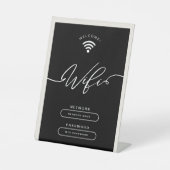 Minimalistische Wifi-Zone in Schwarz und Beige Sockelschild (Vorderseite)