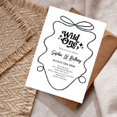 Minimalistische Wild One 1. Geburtstag Einladung