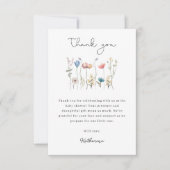 Minimalistische Wildblume Baby Dusche Vielen Dank Dankeskarte (Vorderseite)