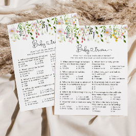 Minimalistische Wildblume Baby trivia Babydusche