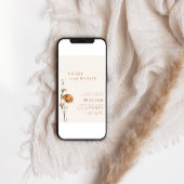 Minimalistische Wildblume Bohemisch Hochzeit Einladung