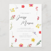 Minimalistische Wildblume Botanisch mit Foto Hochz Postkarte (Vorderseite)