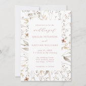 Minimalistische Wildblume Botanische Hochzeit Einladung (Vorderseite)