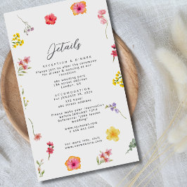 Minimalistische Wildblume - botanische Hochzeit im Begleitkarte