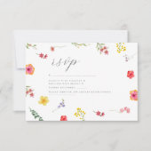 Minimalistische Wildblume - botanische Hochzeit im RSVP Karte (Vorderseite)
