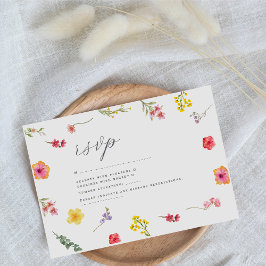Minimalistische Wildblume - botanische Hochzeit im RSVP Karte