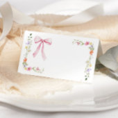 Minimalistische Wildblume Bow Platzkarte