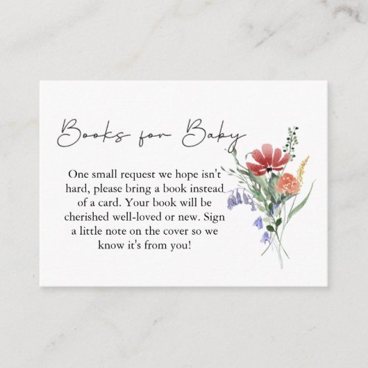 Minimalistische Wildblume Dunkelrosa Bücher für Ki Begleitkarte (Vorderseite)