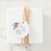 Minimalistische Wildblume Dunkelrosa Kinderdusche Geschenkanhänger (Beispiel)