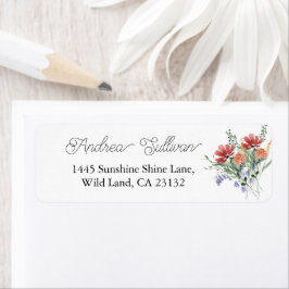 Minimalistische Wildblume Dunkelrosa Rücksendeadre