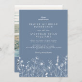 Minimalistische Wildblume Einladung (Vorne/Hinten)